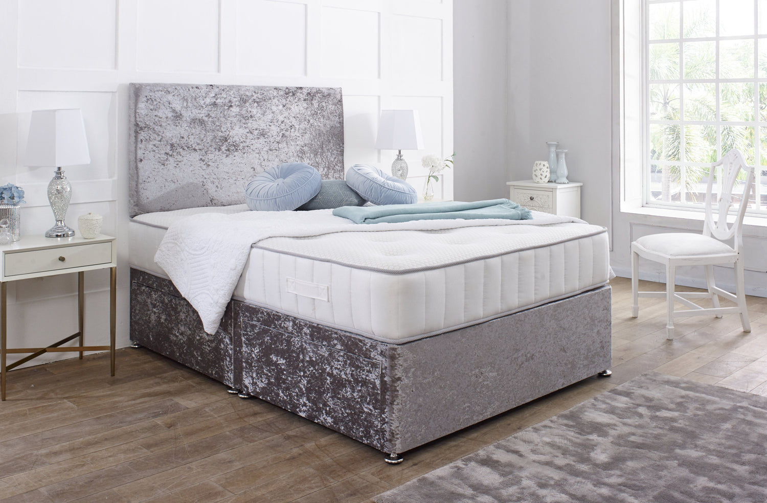 Buckingham Divan Bed UK - Side view of premium divan from Newcastle Beds UK