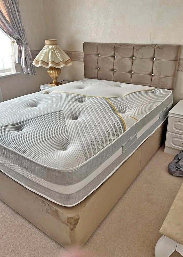 Diamonds Button Divan Bed UK - Side view of premium divan from Newcastle Beds UK