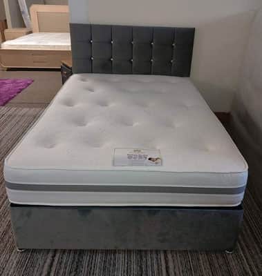 Diamonds Button Divan Bed UK - Detail view of premium divan from Newcastle Beds UK