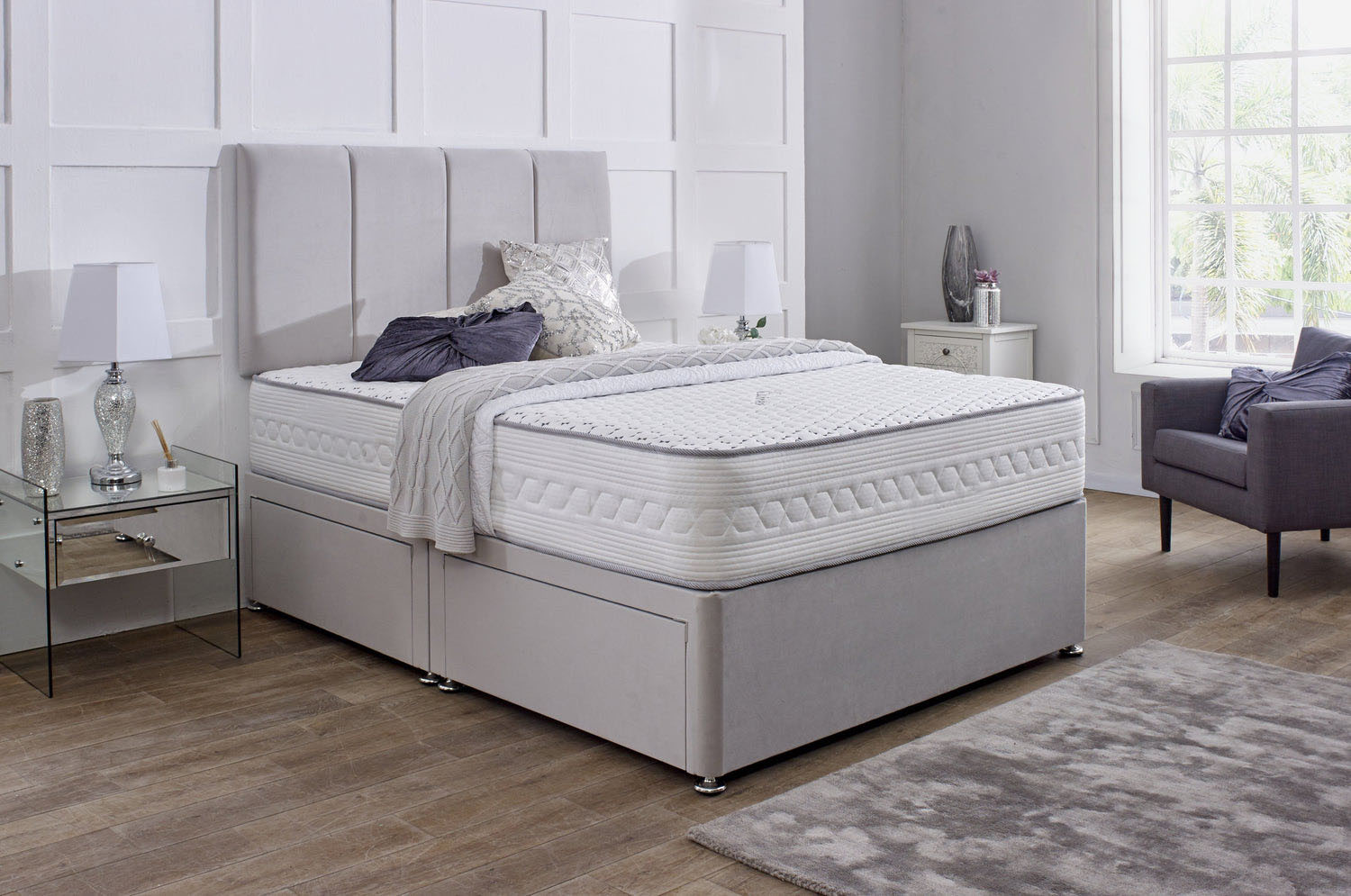 Worcester Divan Bed UK - Detail view of premium divan from Newcastle Beds UK